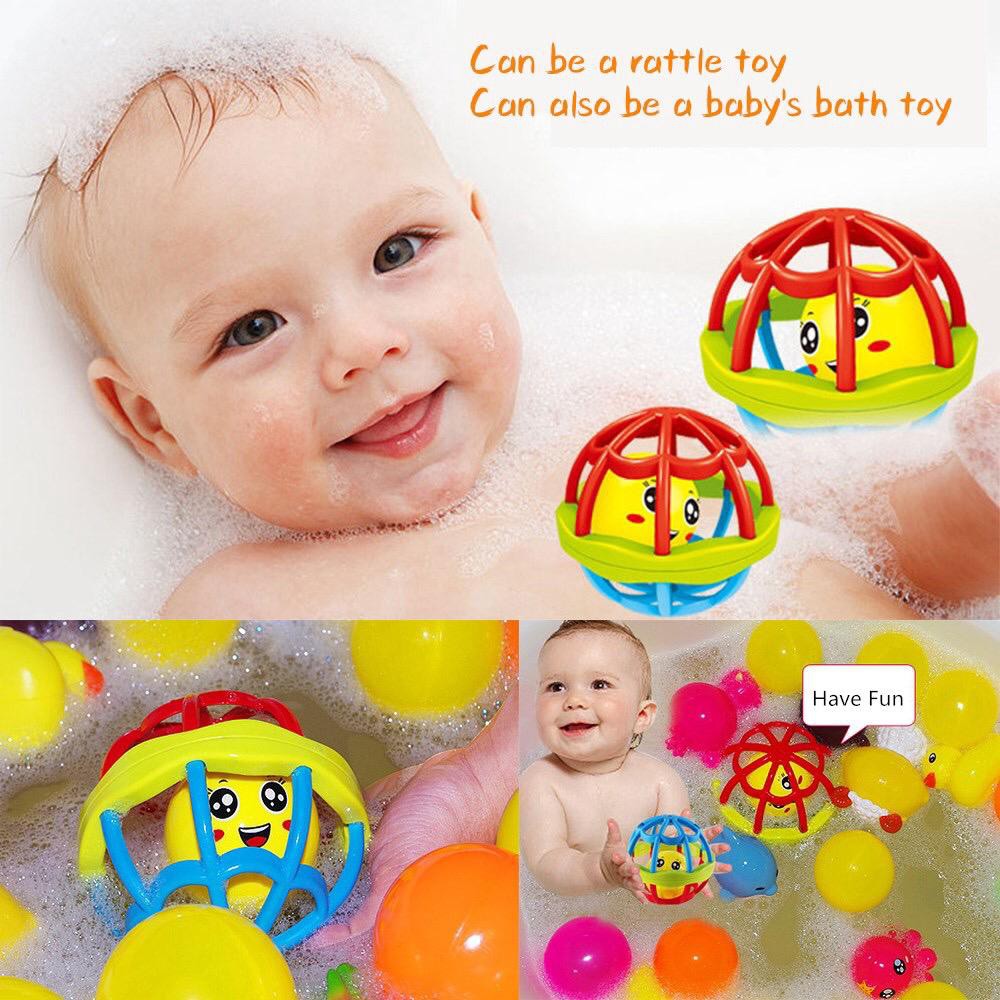 MAINAN BAYI / BOLA PUTAR RATTLE TEETHER DENGAN SUARA KERINCINGAN MAINAN ANAK BAHAN KARET LEMBUT