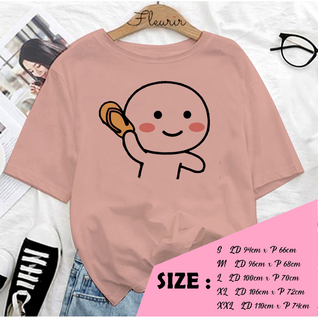 FLEURIR - KAOS PENTOL SENDAL KAOS OVERSIZE KATUN KAOS WANITA DEWASA TUMBLR TEE UNISEX JUMBO