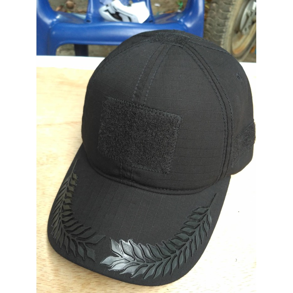 topi pamen polri hitam polos / topi pria / topi velcro