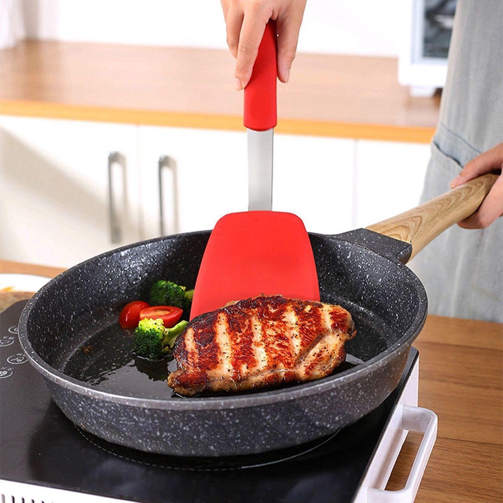 [Elegan] Turner Set Telur Dapur Pancake Flipper Silikon Tahan Panas Alat Masak