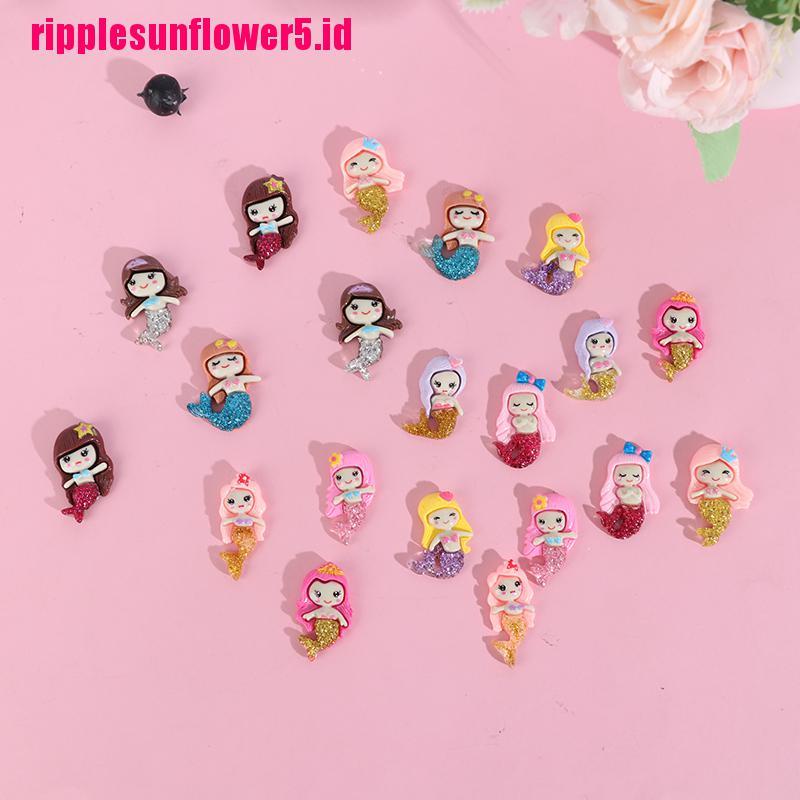 20 Pcs Cabochons Bentuk Mermaid Bahan Resin Untuk Diy