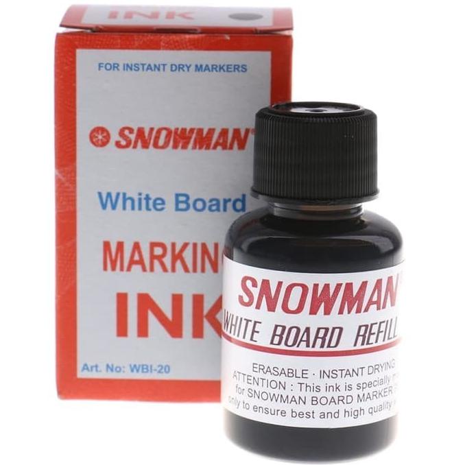 

Tinta Isi Ulang / Refill Spidol White Board Snowman WBI (1 Lusin) - Hitam