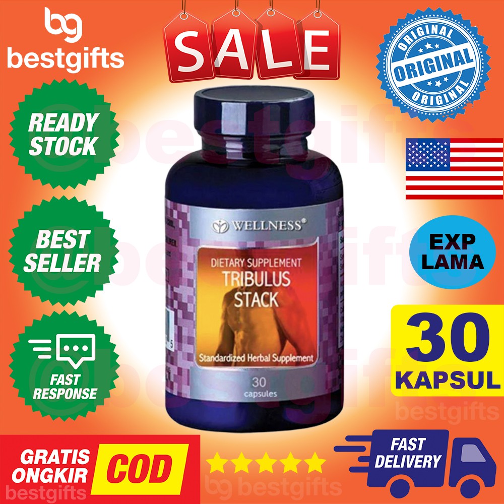 WELLNESS TRIBULUS STACK VITAMIN TESTOSTERON MENINGKATKAN GAIRAH LIBIDO HORMON PRIA LAKI 30 KAPSUL