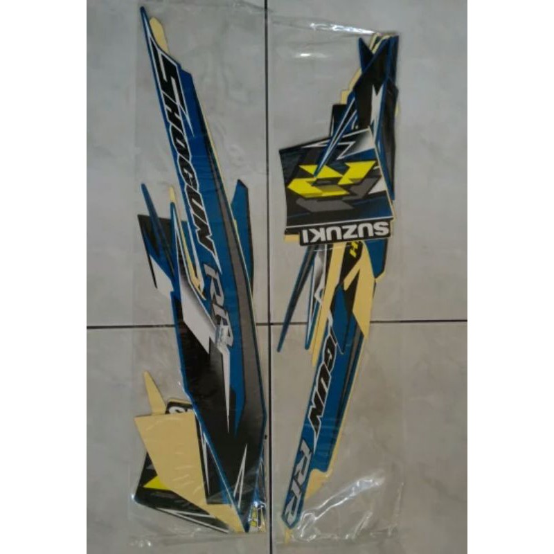 lis body striping stiker suzuki shogun FL 125 RR new robot Biru hitam
