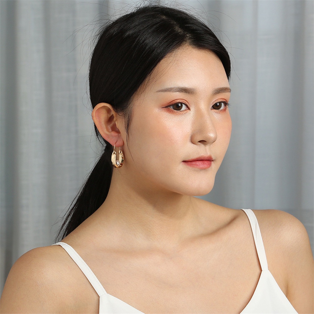 Hu Hu Hu Hu Hu Alat Bantu Pasang Kacamata♡ Anting Bentuk U Aksen Mutiara Imitasi Bahan Alloy Untuk Wanita