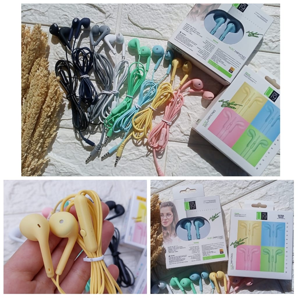 Headset Hansfree Earphone Macaron pastel lucu