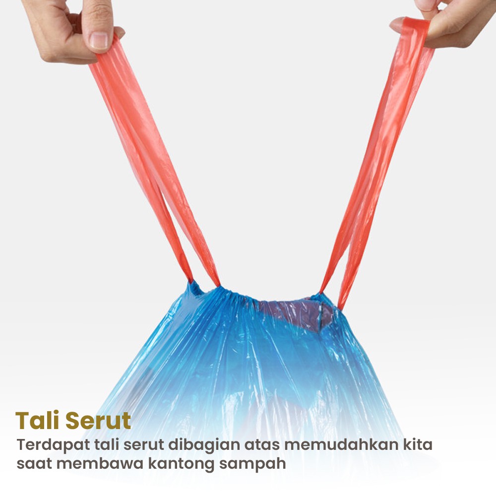 Kantong Plastik Sampah Serbaguna 1 Roll Dengan Tali