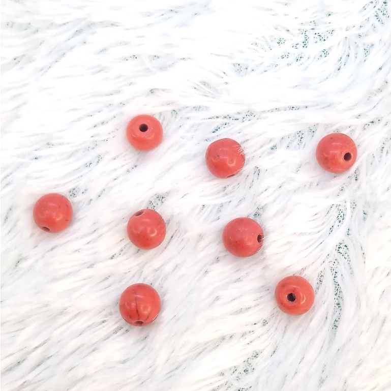 Butir Batu Red Turquoise 8mm Dyed