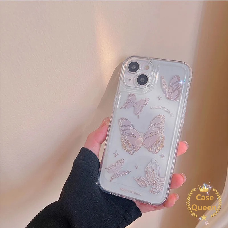 Case Desain Kupu-Kupu Warna Bening Untuk Samsung A23 A13 A73 A03 A20 A22 M23 A12 A02 A51 A10 A02S A53 M32 A03 Core A30s A52S A10s A03 A50s A33S A212 A50s A11 A32S A20s