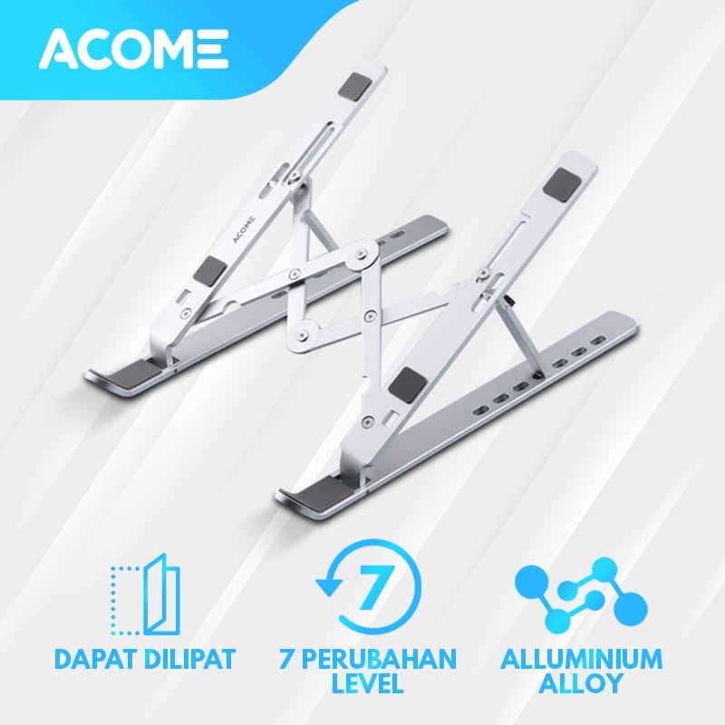 ACOME Stand Holder Laptop Portable Alumunium Alloy Garansi Resmi 1 Thn ALS01-ALS01