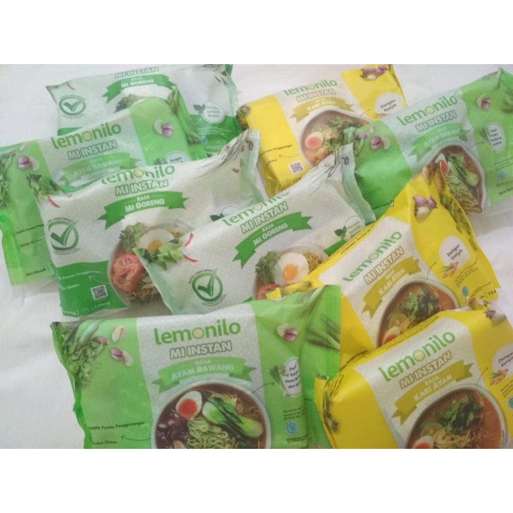 

LEMONILO Mie Instan Alami - Pedas korea, goreng, kari ayam, ayam bawang