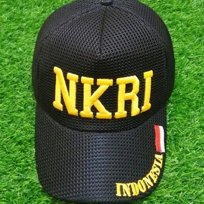 Topi pria bordir NKRI Indonesia Bahan double mess