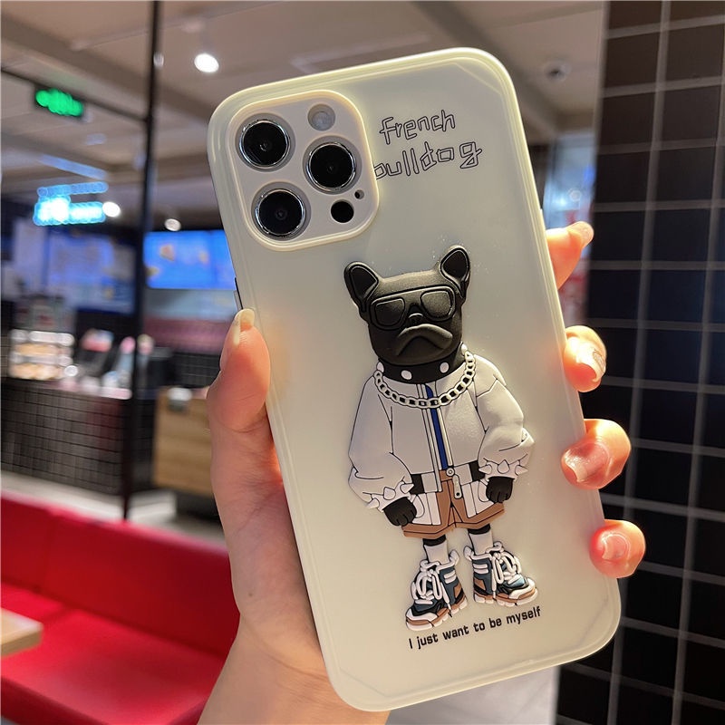 3D Cartoon dog phone case For iPhone 7 8 Plus 11 12 Pro Max iPhone XR XSMAX Shockproof Silicone cover by6dyy