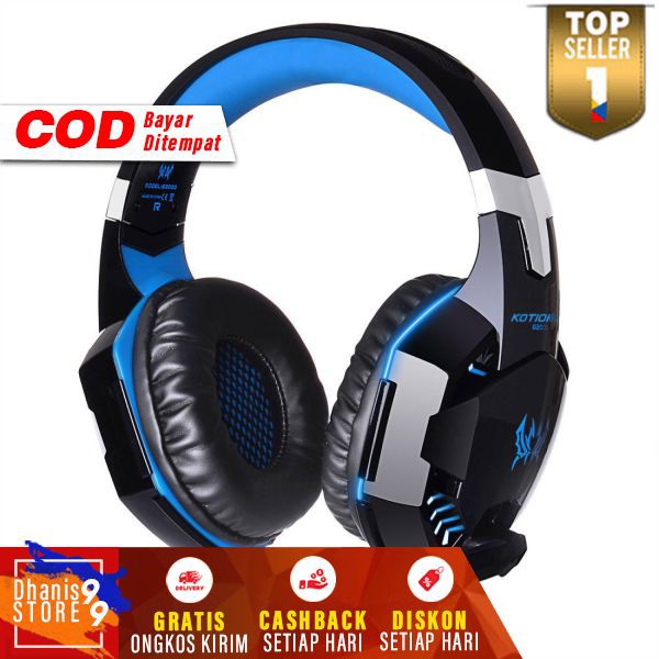 Kotion Each G2000 Gaming Headphone Headset with LED Light Murah Henset Hedphone Murah Hedset