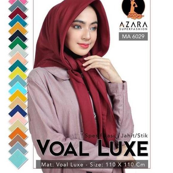 Jual Pilih Warna Murah Hijab Basic Voal Polos Square Segiempat Voal Luxe Ori Azara Jahit Tepi