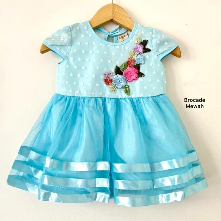 Dress Pesta Kondangan Ulang Tahun Mewah Lucu Bayi Anak Perempuan Cewek Terlaris Kode O Babeebabyshop