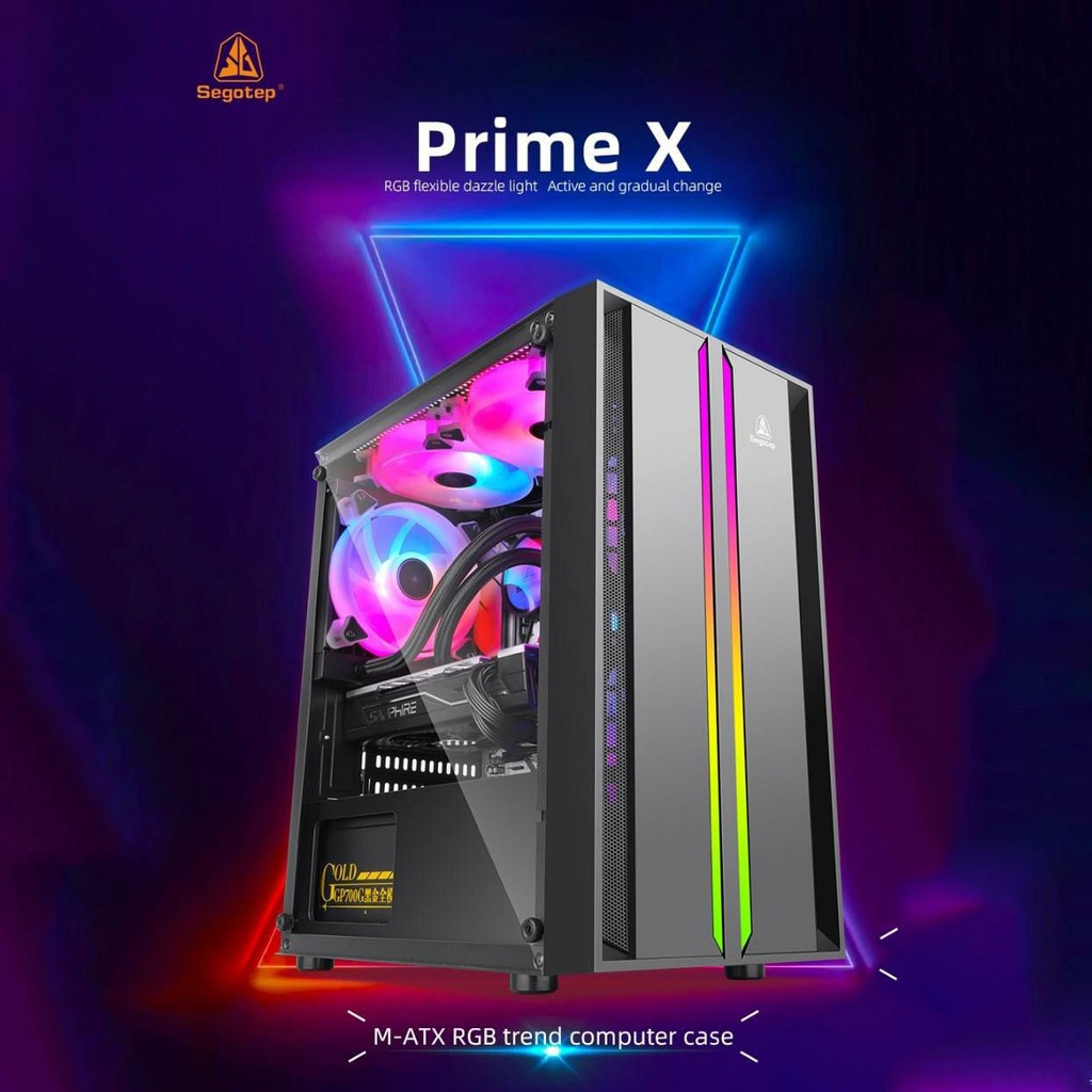 Segotep Prime X Micro ATX Tempered Glass Casing PC Gaming