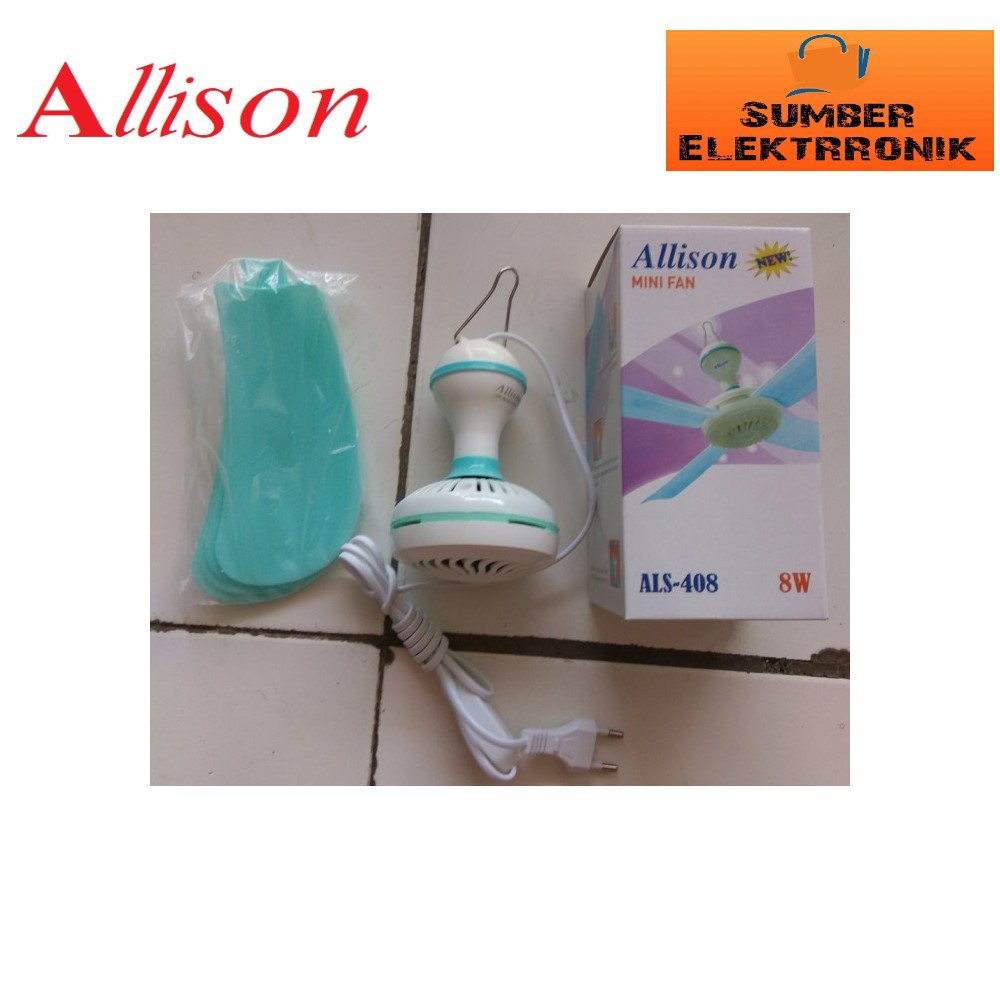 FLASH SALE !! KIPAS ANGIN GANTUNG 8W ALLISON 4BALING BALING ANGIN SEPOY SEJUK HELI FAN 8 WATT