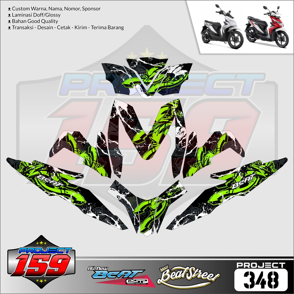 Stiker Motor Beat eSP Beat Street 2017 - P-348 Graffiti Green Livery