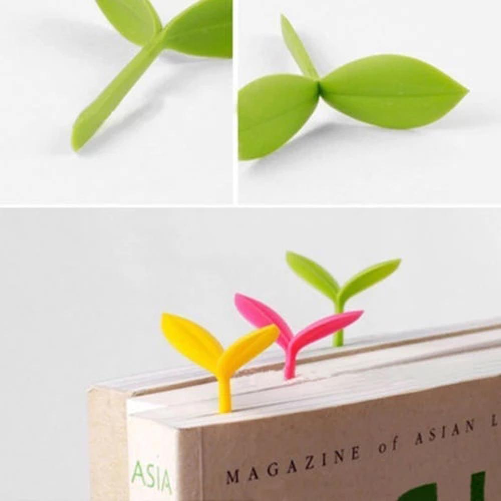 NICKOLAS1 Sprout Bookmark Aksesoris Buku Rumah Kantor Silikon Hijau Bookmark Untuk Alat Tulis Ulat Buku Rumput Kuncup Bookmark