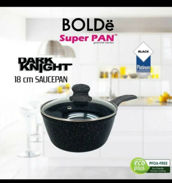 SUPER PAN BOLDe Granite Series - Sauce PAN 18 Cm + Glass Lid - SUPERPAN