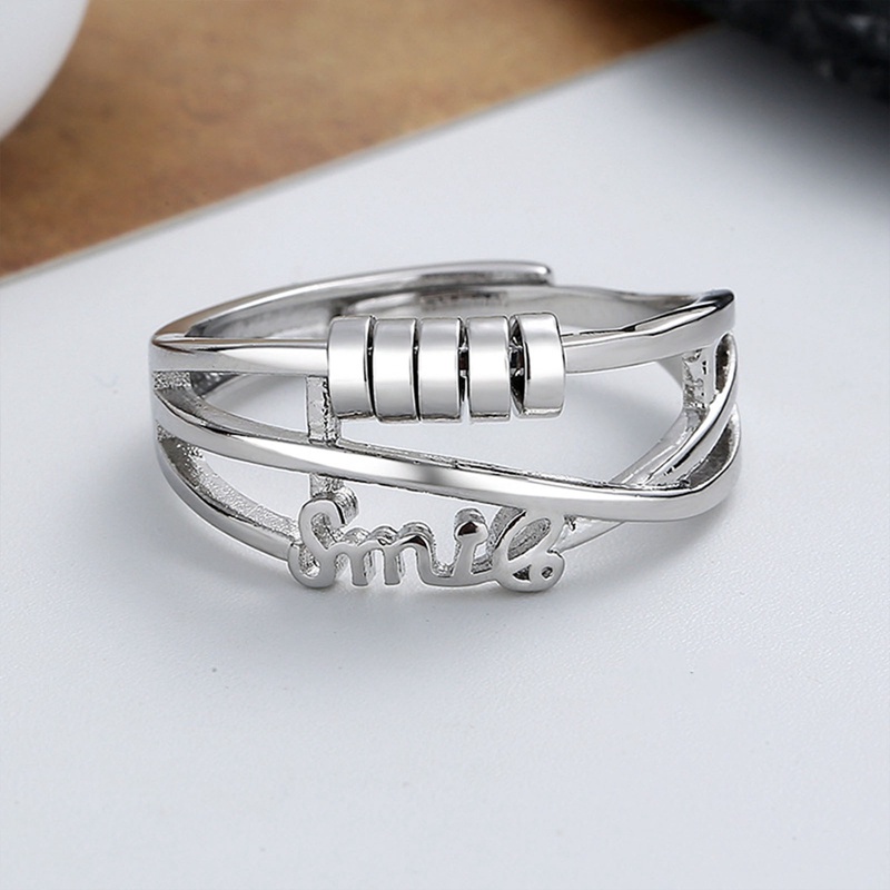 Cincin Jari Dapat Disesuaikan Dengan Manik-Manik Spiral Anti Stress Untuk Pria Dan Wanita