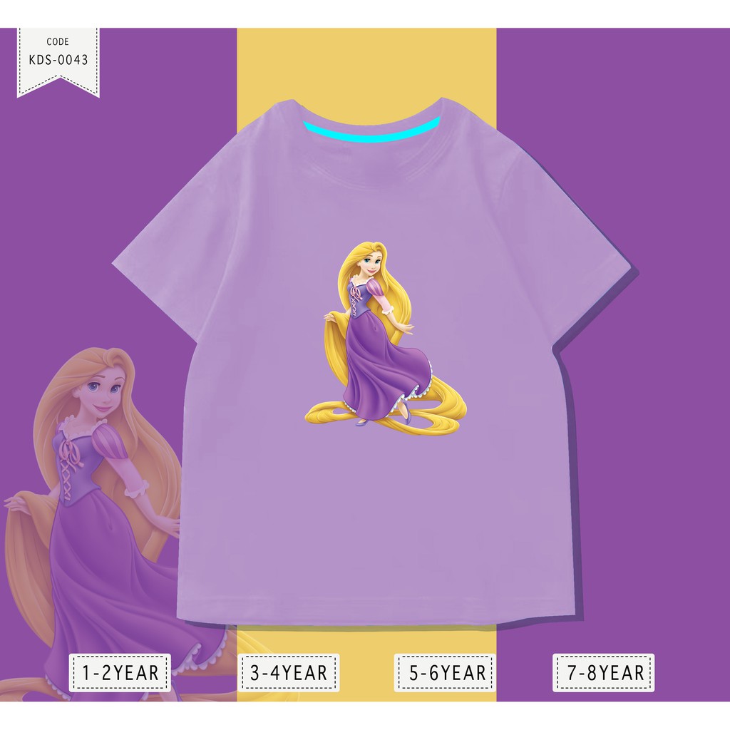 Baju Anak Irapunzel / Kaos Distro DTF Anak Laki Laki dan Perempuan / Unisex / Motif princess