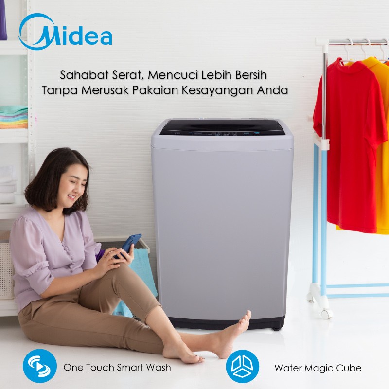 Midea Mesin Cuci 1 Tabung Top Loading 7.5 Kg MAE7501(SG)