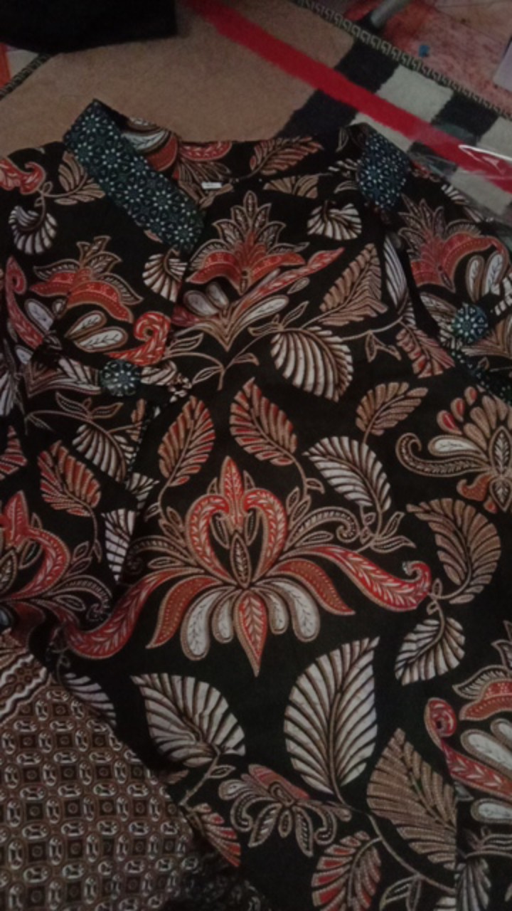 Tey-17 Batik Wanita Asj Sa Hrb026 Kenongo Kemeja Tosca Pendek