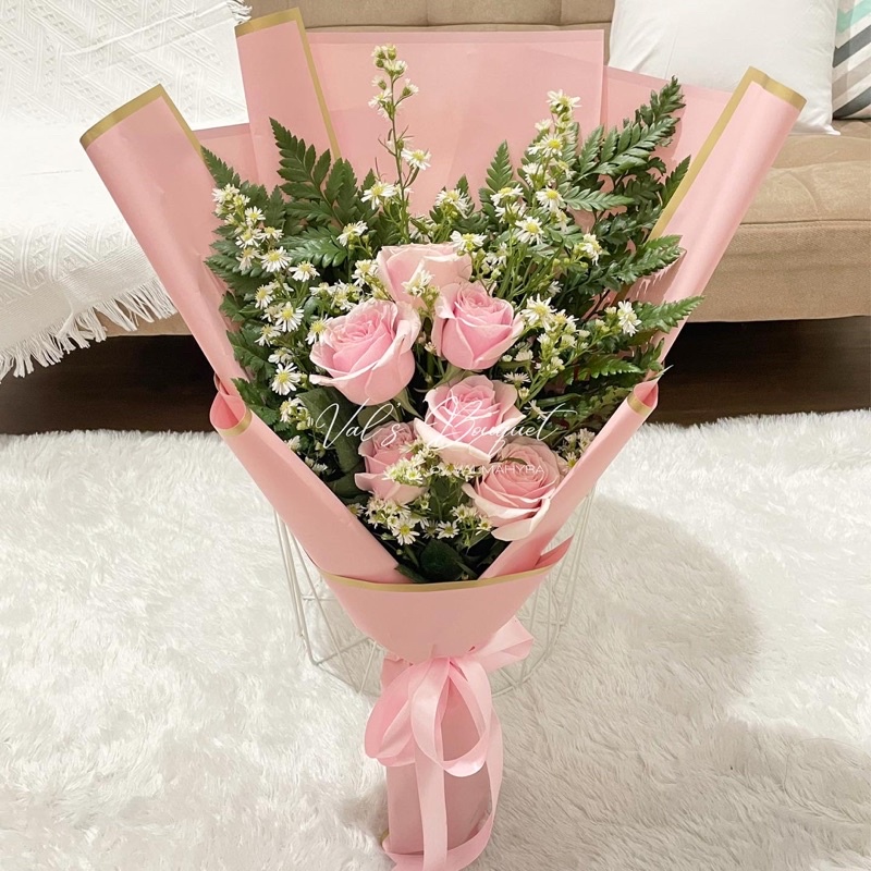 PO H-1 ALICE PINK BOUQUET / Karangan Bunga Wisuda / Hand Bouquet / Hand Bouquet Engagement / Bunga L