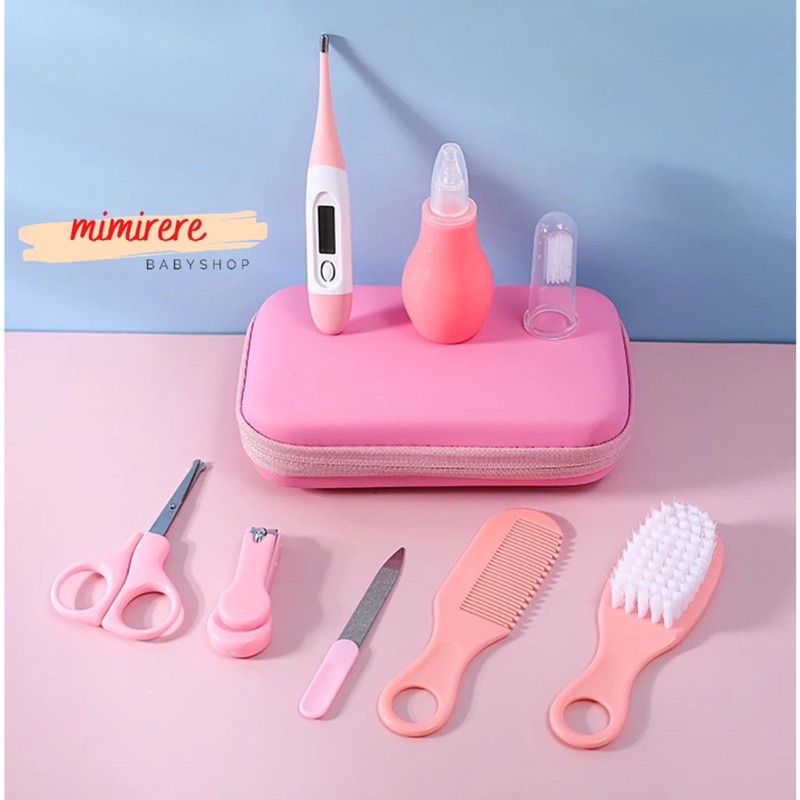 Baby Manicure Set 8in1 ｜ Perlengkapan perawatan Bayi Termometer Gunting Kuku Sisir isi 8