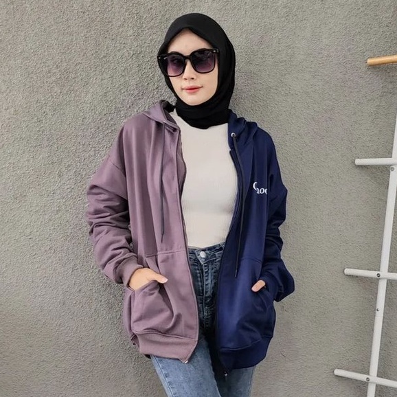 Hoodie Oversize Wanita Terbaru Chooce Combie Bahan Pleece Korean Style