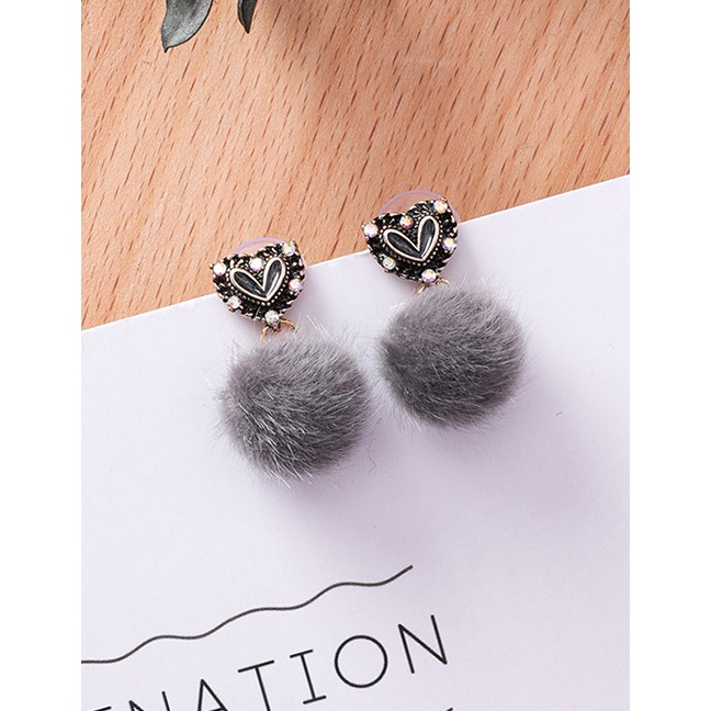 LRC Anting Tusuk Fashion Heart Shape Decorated F0697X