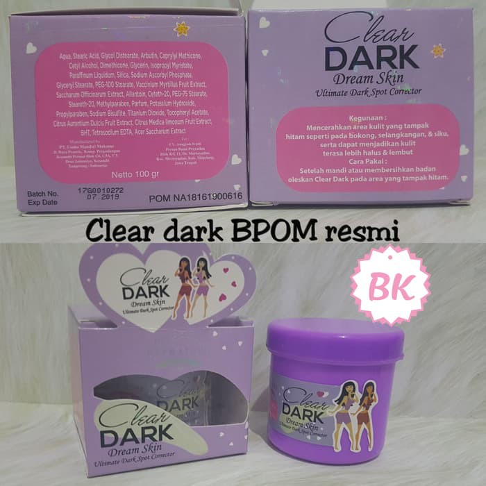 BPOM  Clear Dark Lokal BPOM   Pemutih Selangkangan Dan Pantat