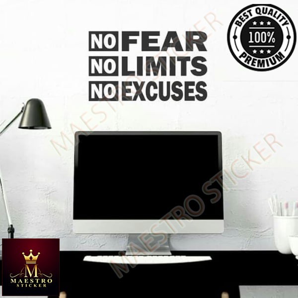 

M.STICKER Stiker No Fear No Limits Wall Sticker Dingding Kaca Rumah Kantor