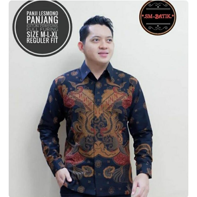 PANJI LESMONO kemeja batik pria lengan panjang terbaru ORIGINAL BY SM BATIK