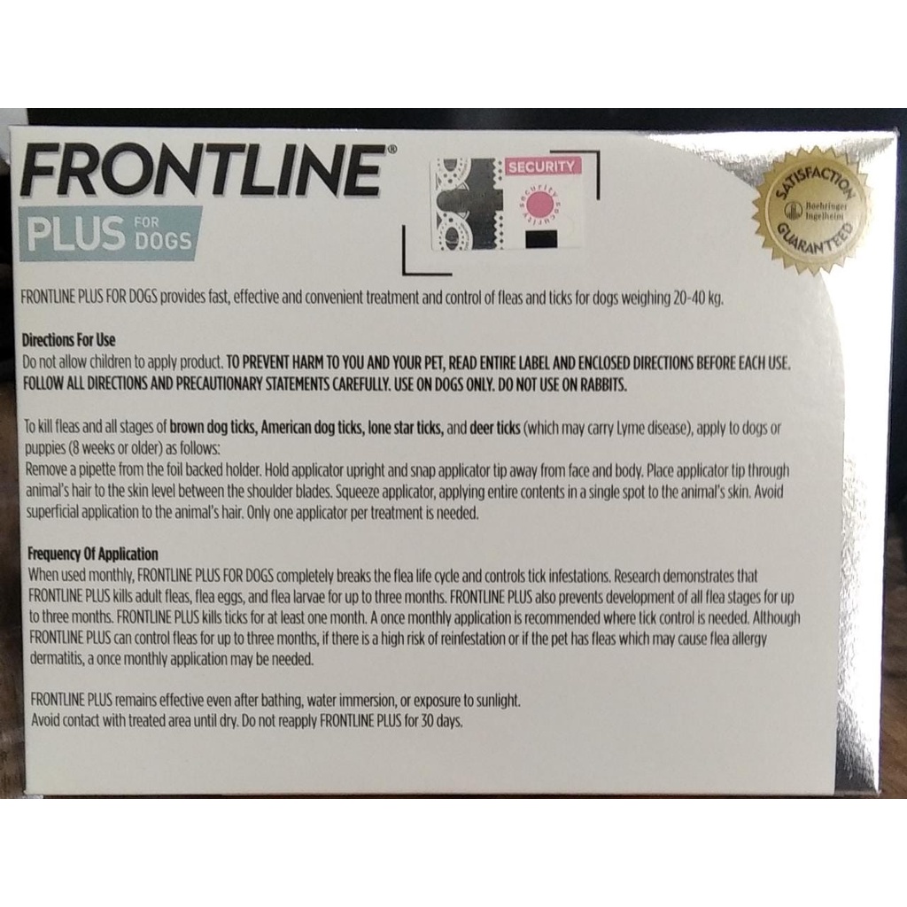 FRONTLINE PLUS DOG- pembasmi Kutu Tetes / FrontLine Spot On 20-40kg per pcs/Pipet