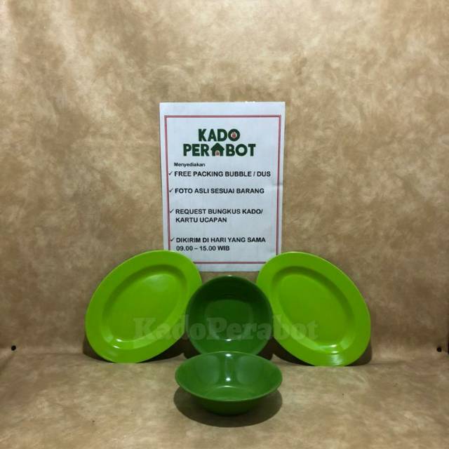 Piring oval set melamine + mangkok A4