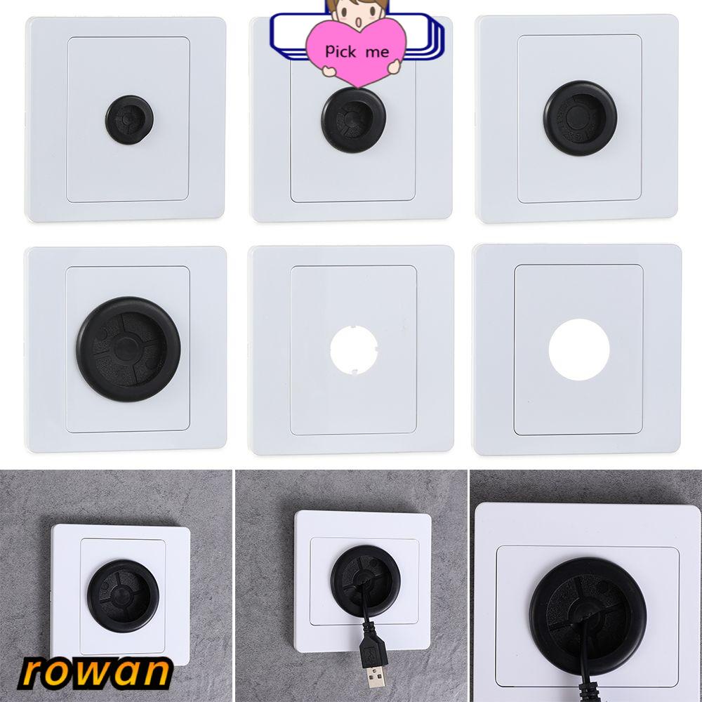 ROW 1Pcs Electrical Supplies Cable Socket Panel 86Type Decorative Cover Wall Blank Panel Home Improvement With Rubber Pad With Outlet Hole Cable Organizer Storage Wiring Accessories Cable Cover