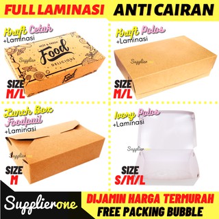 Image of Lunch Box Paper , Paper Lunch Box SML, Dus Box Ayam Geprek, Box Nasi Laminasi Tahan Minyak