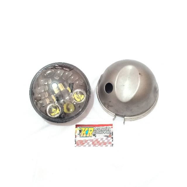 Lampu Daymaker 16 Sisi LED Hitam + Batok Lampu L2 G Press Mentah UK 5'75 Inchi
