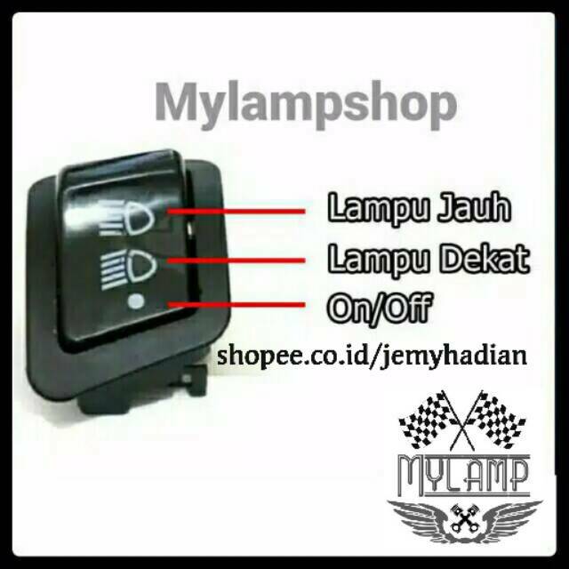 Saklar lampu motor 3 mode on off