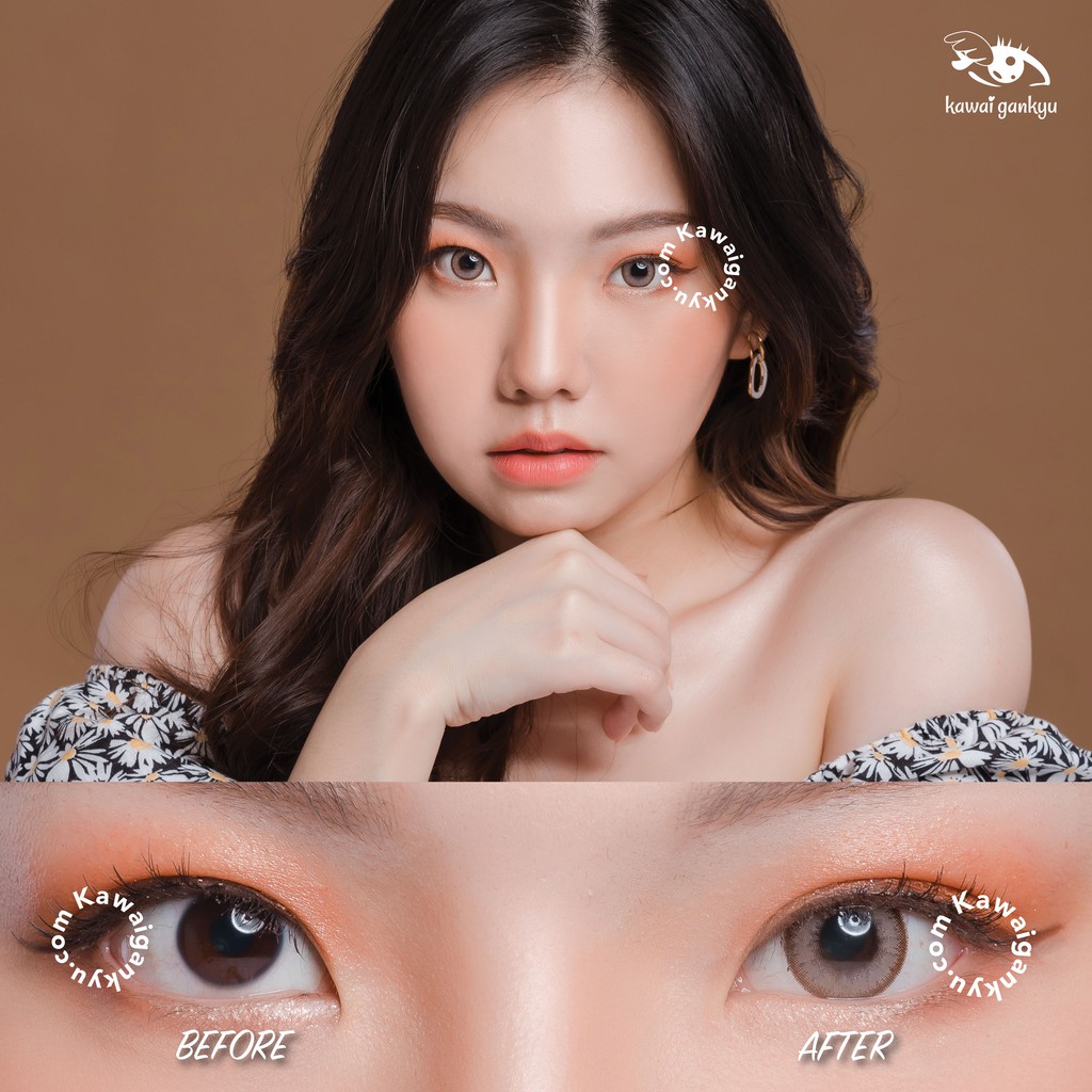 KawaiGankyu Softlens - Princess luna natural almond (1botol)