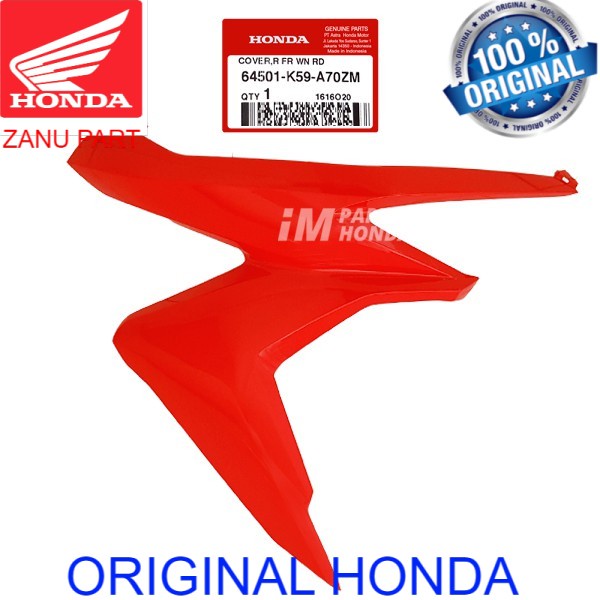 64501-K59-A70ZM Cover Sayap Kanan Vario 125 LED 2018 2019 Merah Ferarri ori