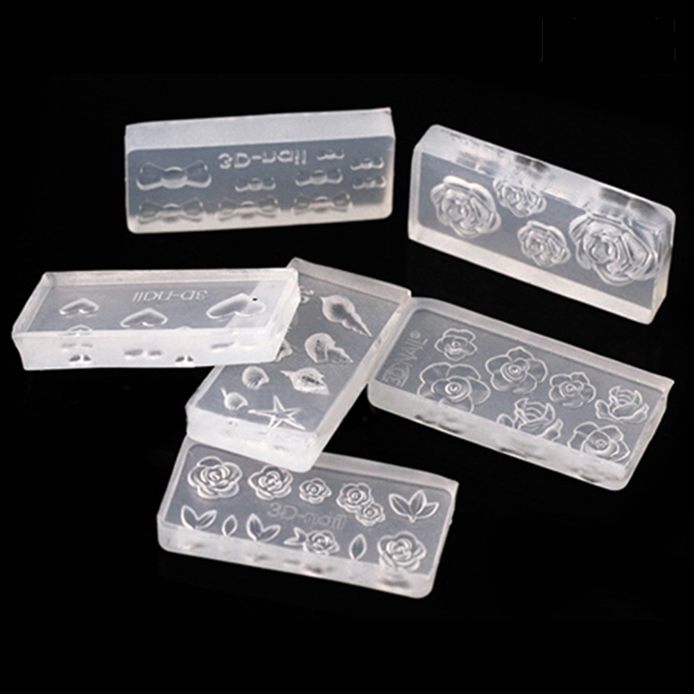 Providence 6 Pcs Fashion Transparent Acrylic Mold Nail Art DIY Decoration Manicure Tools