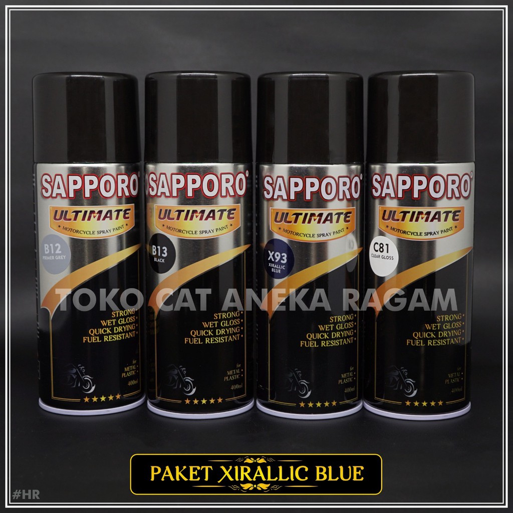 Paket Cat  Xirallic  Blue Sapporo Ultimate Sapporo Spray  Paket Cat  Xirallic  Blue Sapporo Ultimate Sapporo Spray