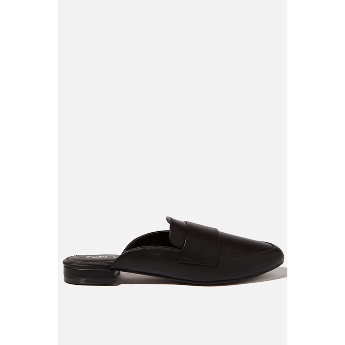 RUBI - FLAT SHOES WANITA - MILLY STRUCTURED MULE - HITAM, 35