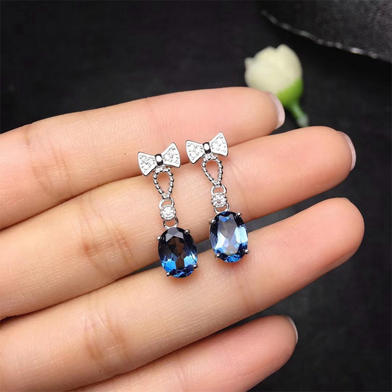 Fancyqube Anting Cubic Zirconia Warna Biru Serbaguna Untuk Wanita