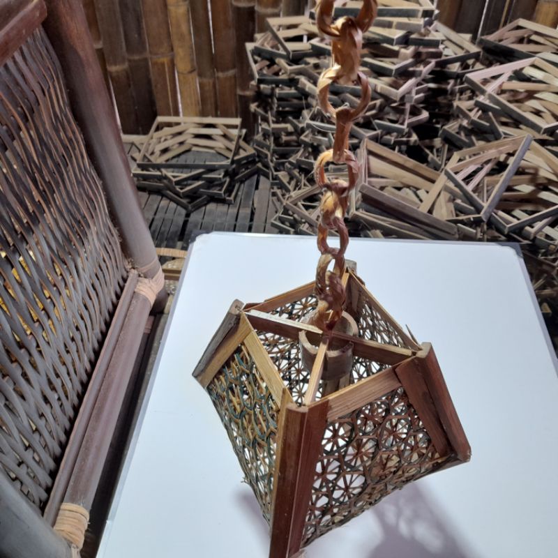 ANYAMAN BAMBU LAMPU HIAS/LAMPU GANTUNG UNIK