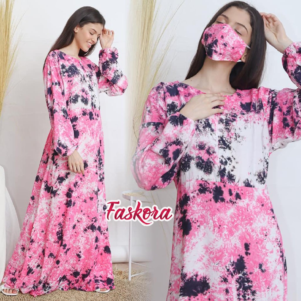 Gamis Terbaru 2021 Remaja Lebaran / Gamis Tiedye Rayon Jumbo / Baju Gamis Tie dye Wanita Terbaru